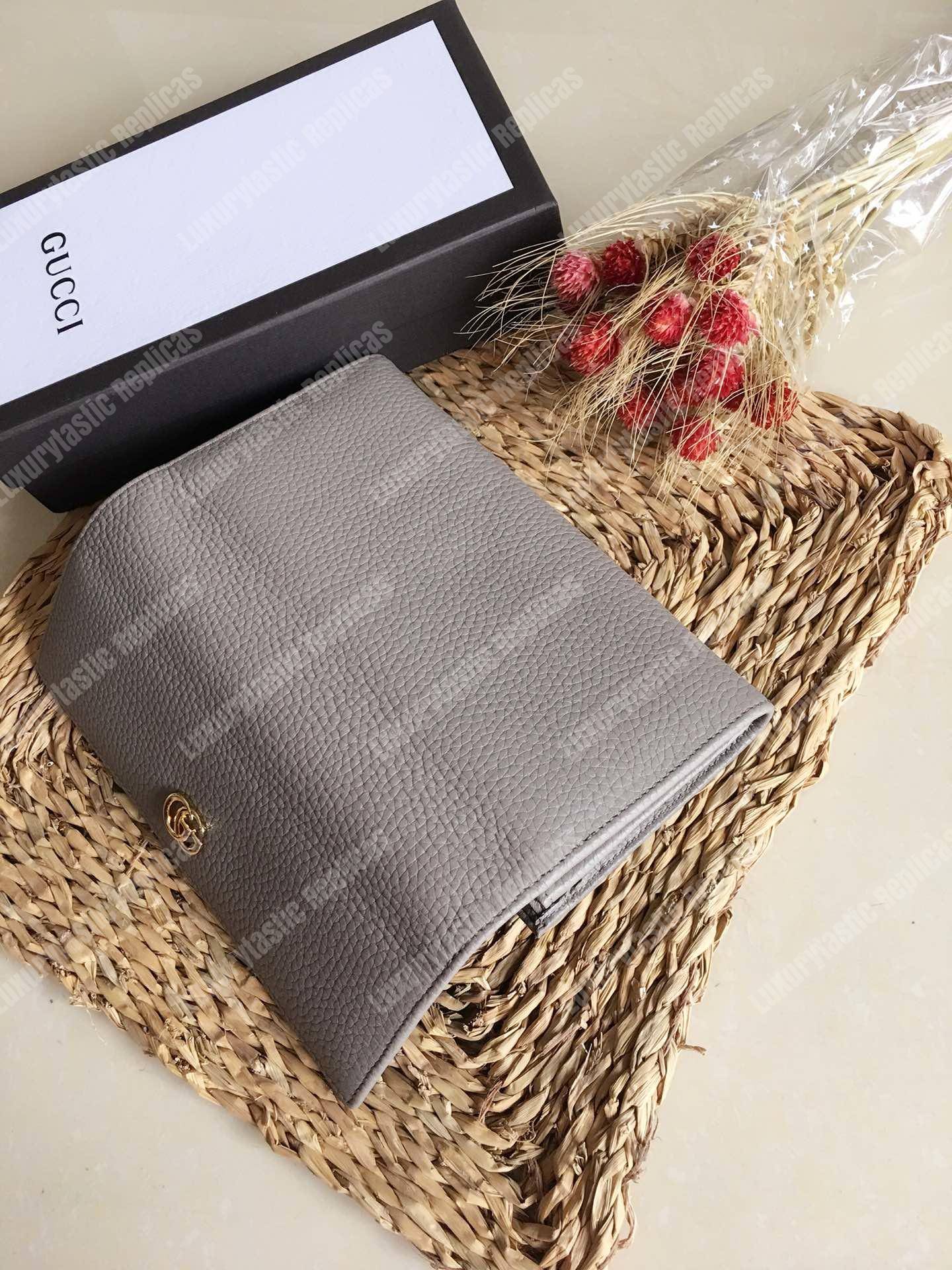 G*u*i gg leather continental wallet gray