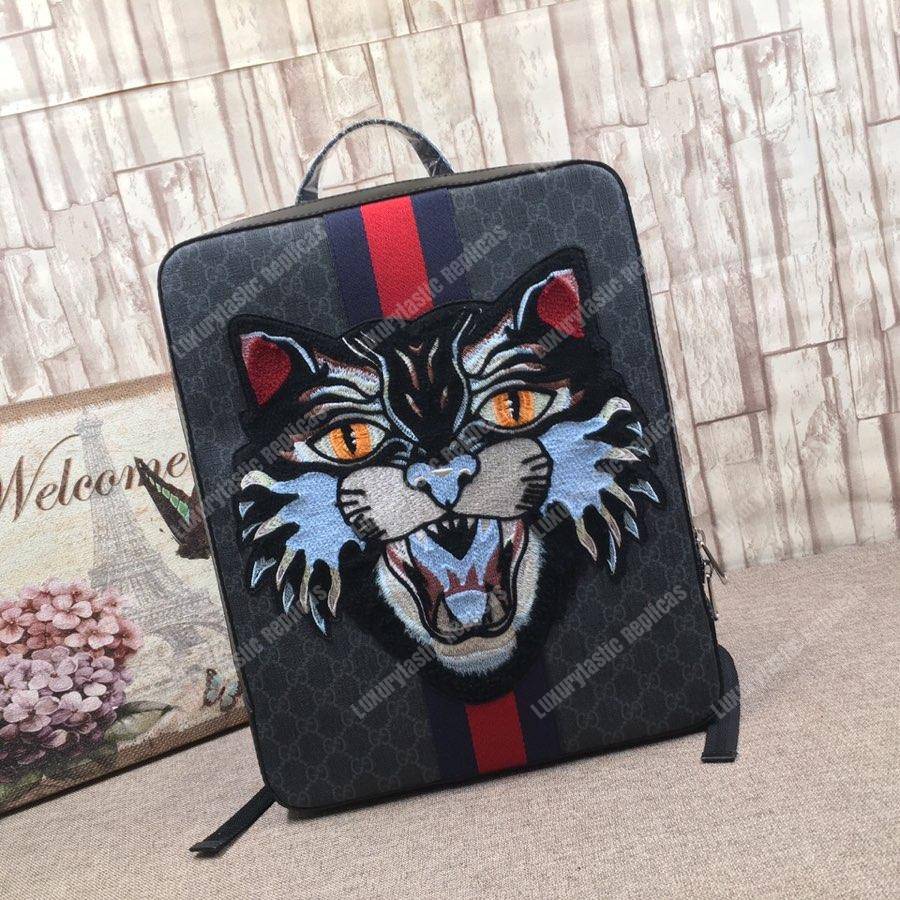 G*u*i angry cat web backpack