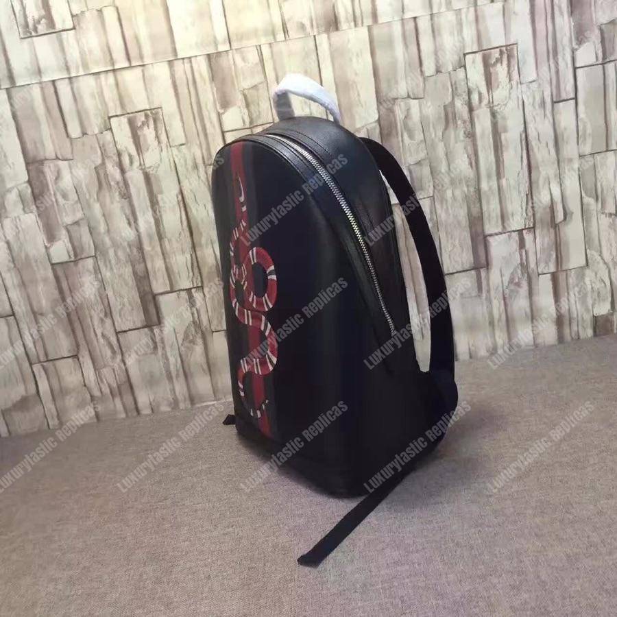 G*u*i kingsnake print leather backpack black