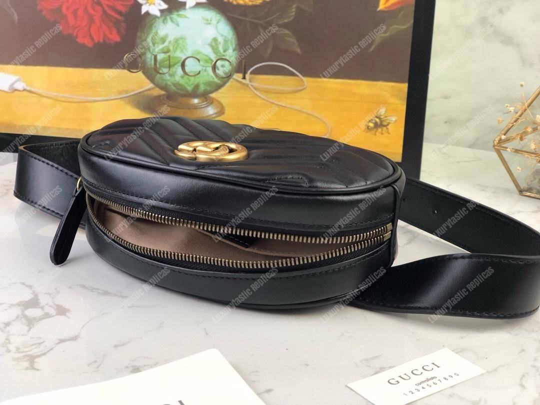 G*u*i gg marmont matelassé leather belt bag black