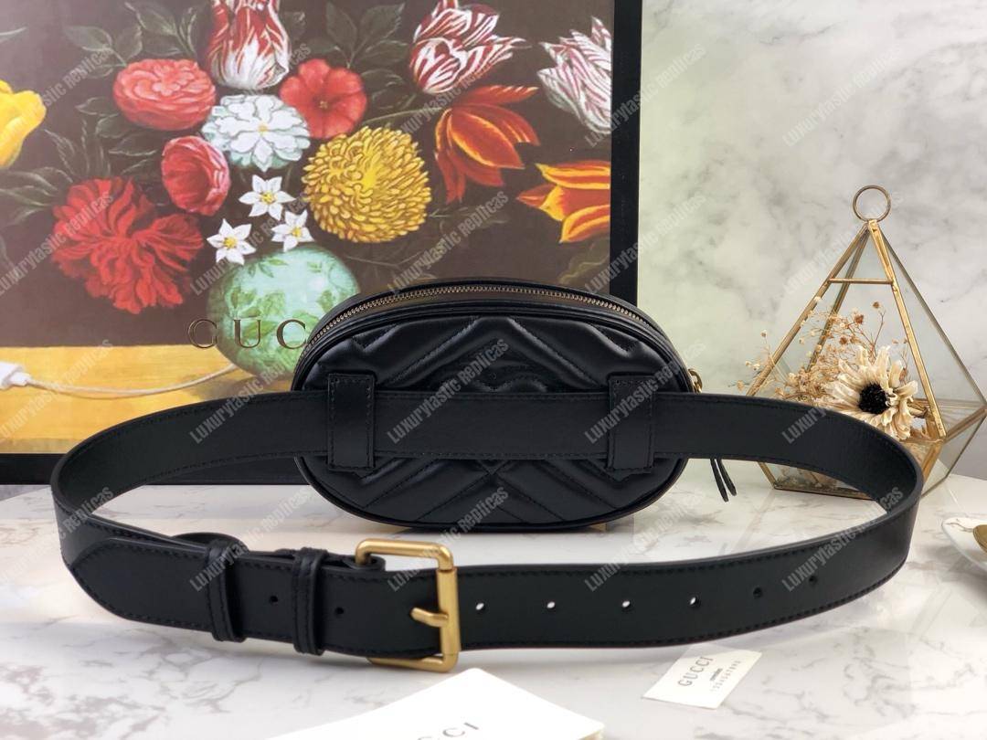 G*u*i gg marmont matelassé leather belt bag black