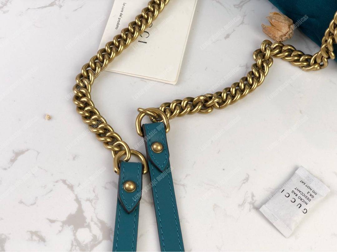 G*u*i gg marmont velvet shoulder bag blue