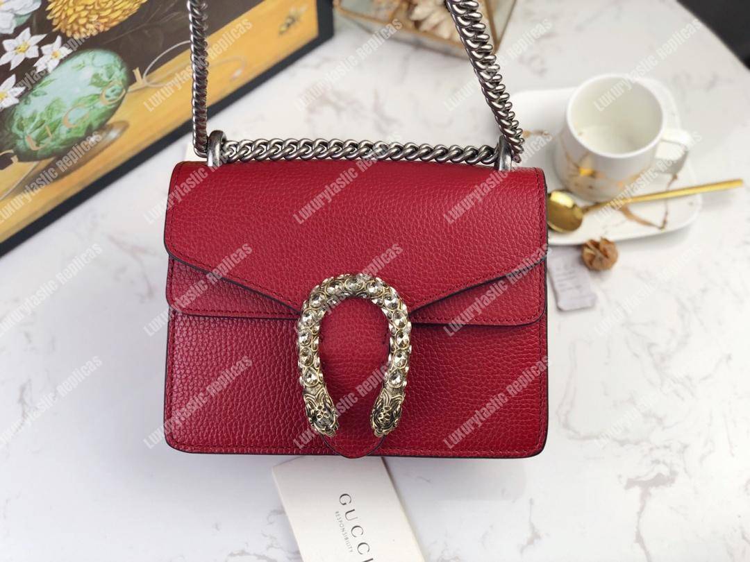 G*u*i dionysus leather mini bag hibiscus red