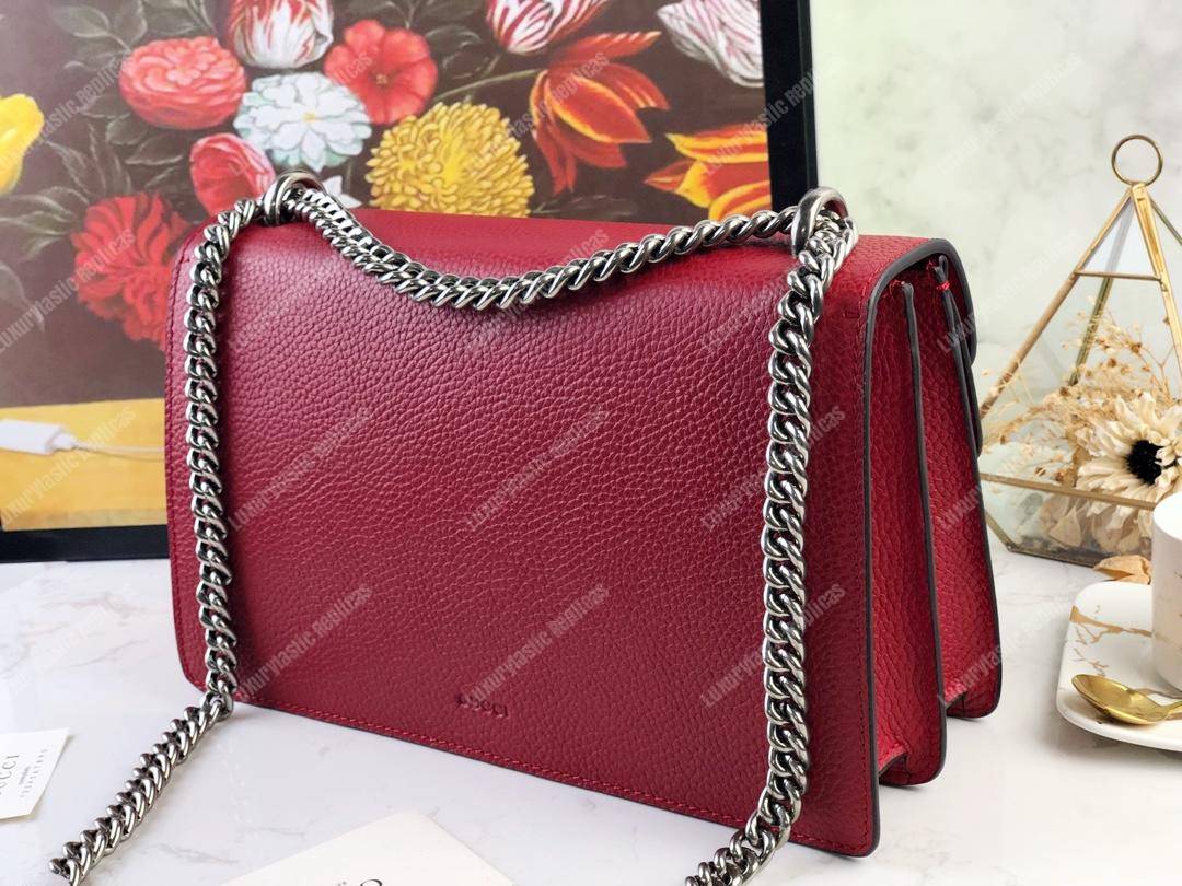 G*u*i dionysus small shoulder bag hibiscus red leather