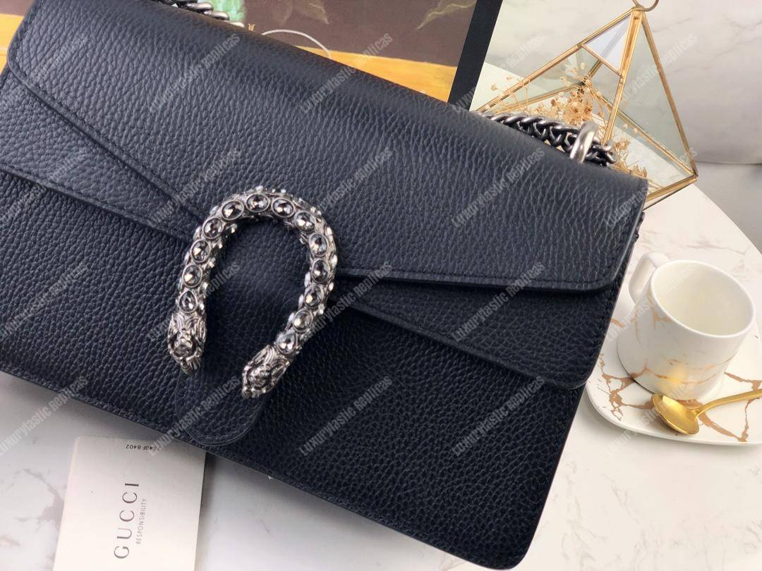 G*u*i dionysus small shoulder bag black leather