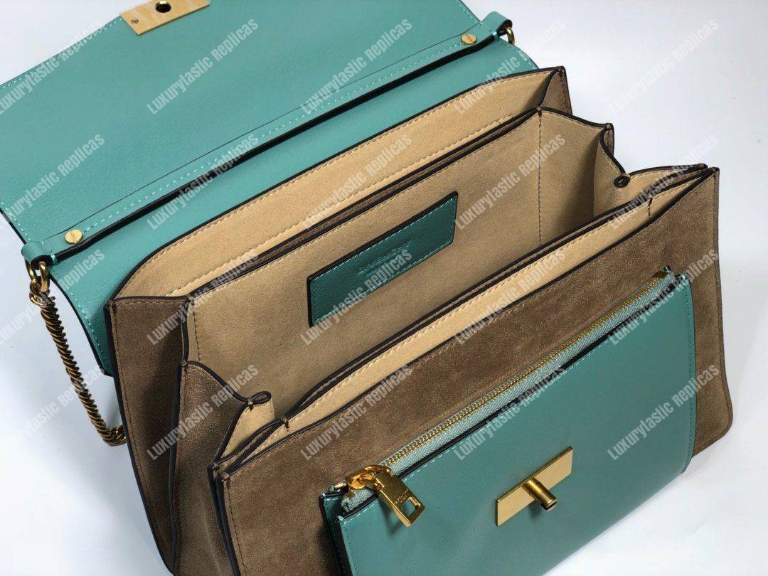 Givenchy Medium GV3 Bag In Leather And Suede Turquoise