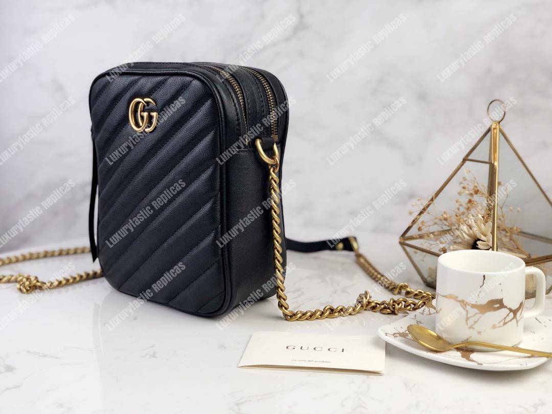 G*u*i gg marmont mini shoulder bag black