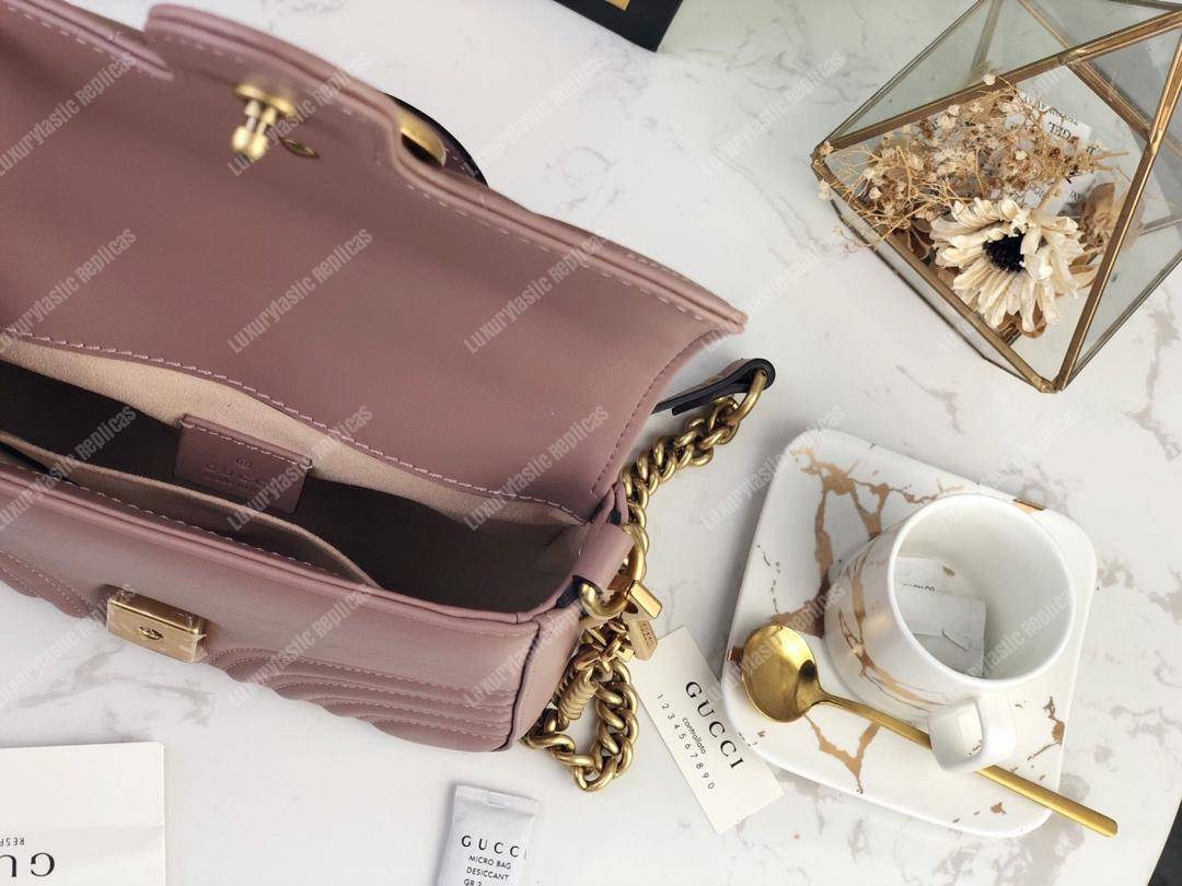 G*u*i gg marmont mini top handle bag dusty pink