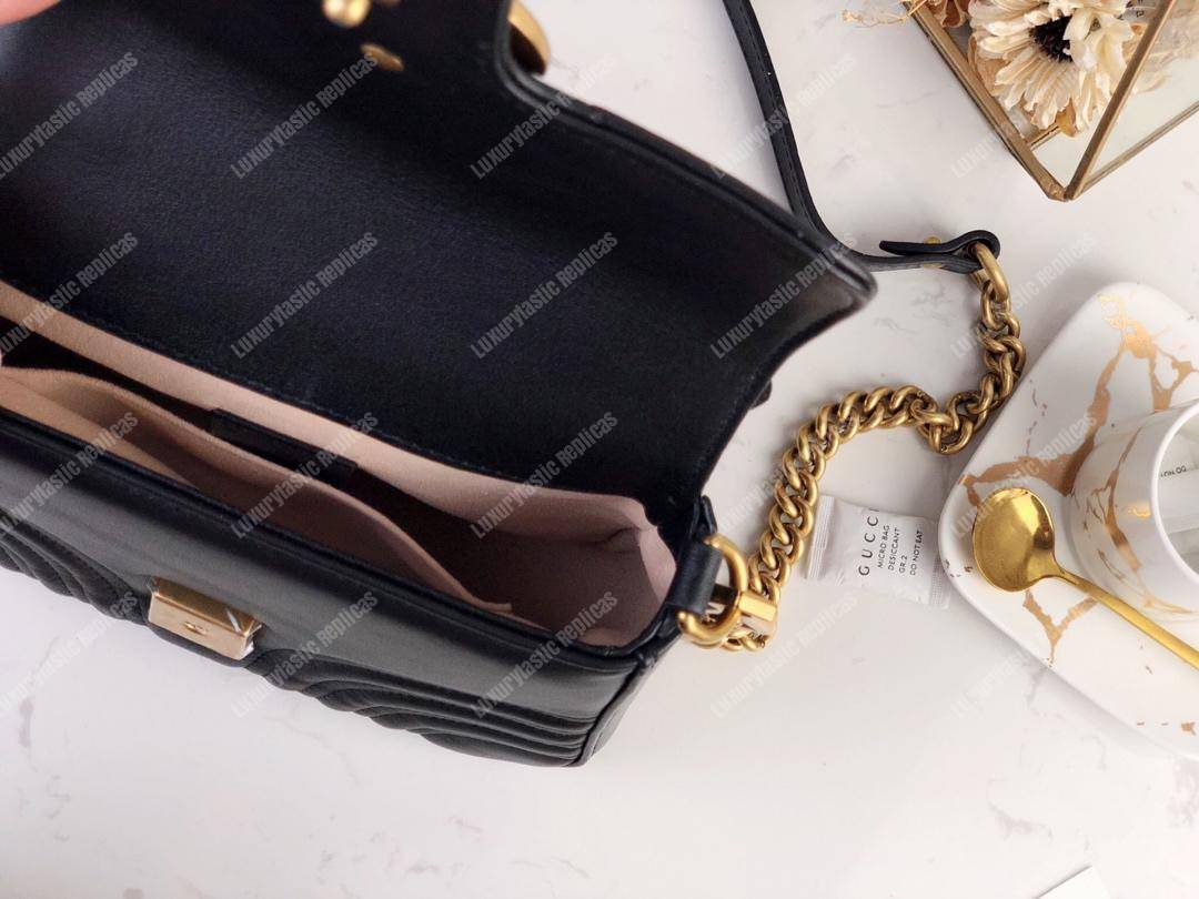 G*u*i gg marmont mini top handle bag black