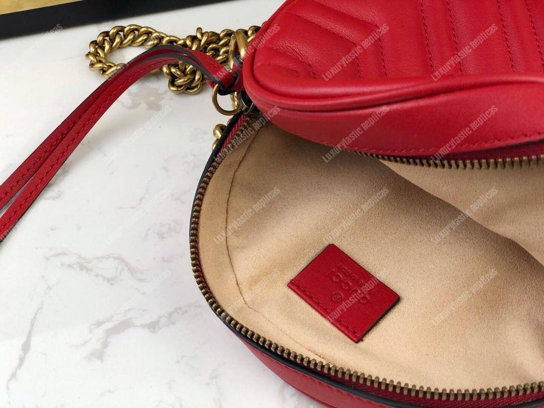 G*u*i gg marmont mini round shoulder bag hibiscus red
