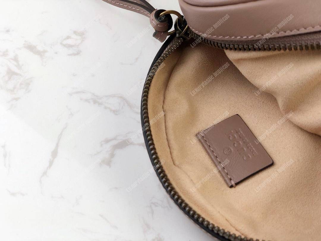 G*u*i gg marmont mini round shoulder bag dusty pink
