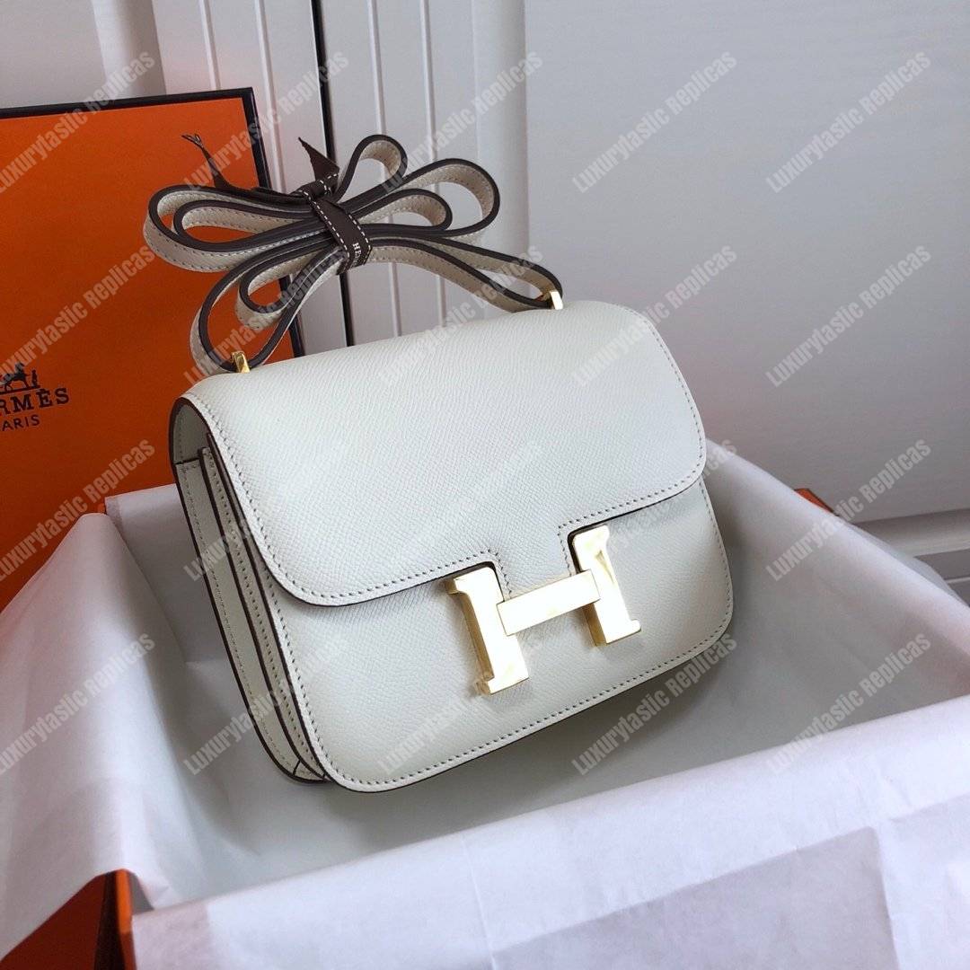 H**mes constance 18 bag epsom gris perle gold hardware