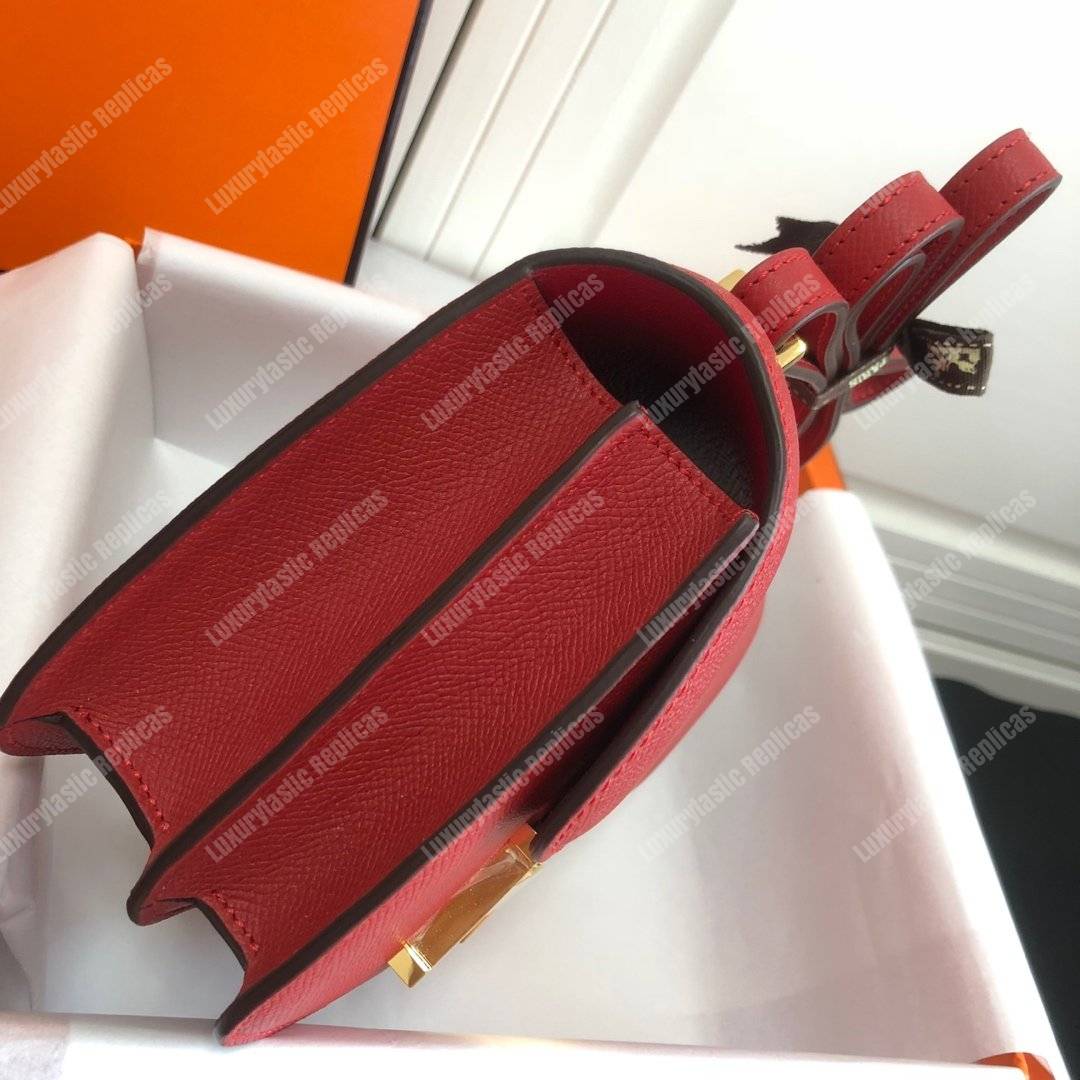 H**mes constance 24 bag epsom rouge red gold hardware