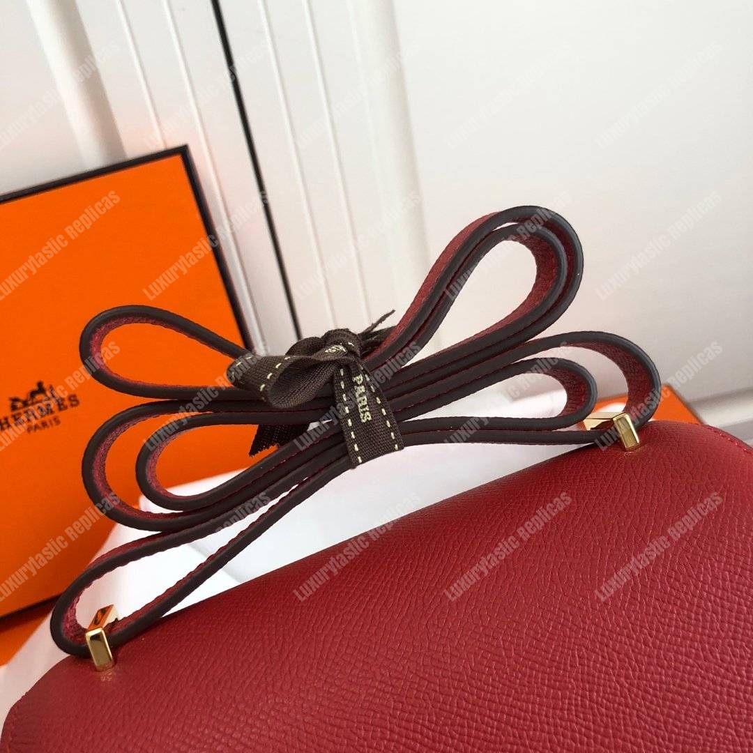 H**mes constance 24 bag epsom rouge red gold hardware