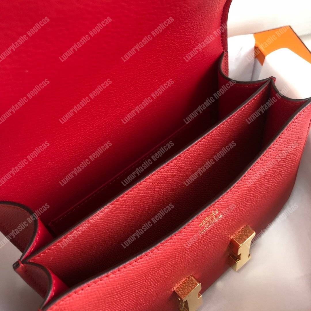 H**mes constance 24 bag epsom rouge red gold hardware