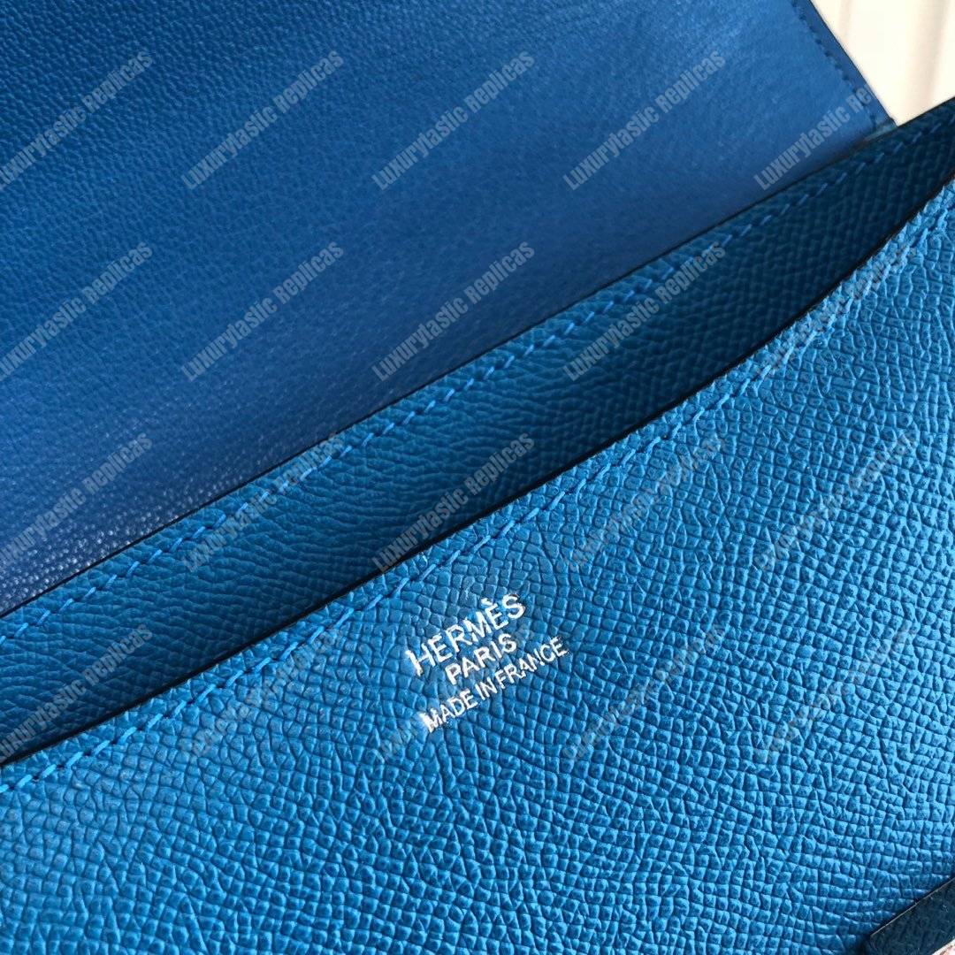 H**mes constance 18 bag epsom blue azur palladium hardware