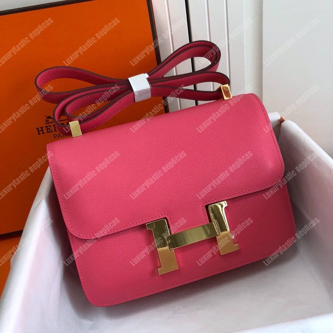H**mes constance 24 bag epsom rose azalee gold hardware