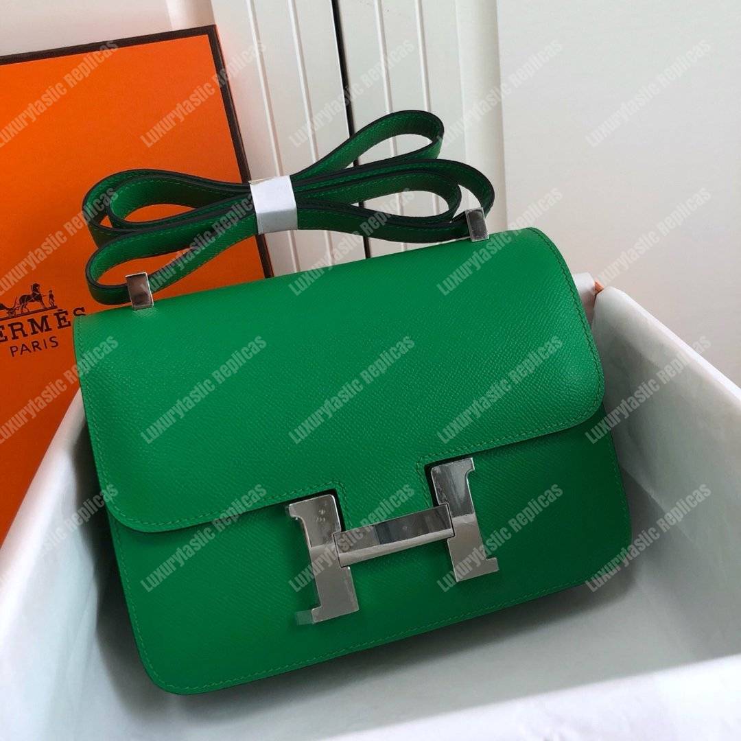 H**mes constance 18 bag epsom green palladium hardware