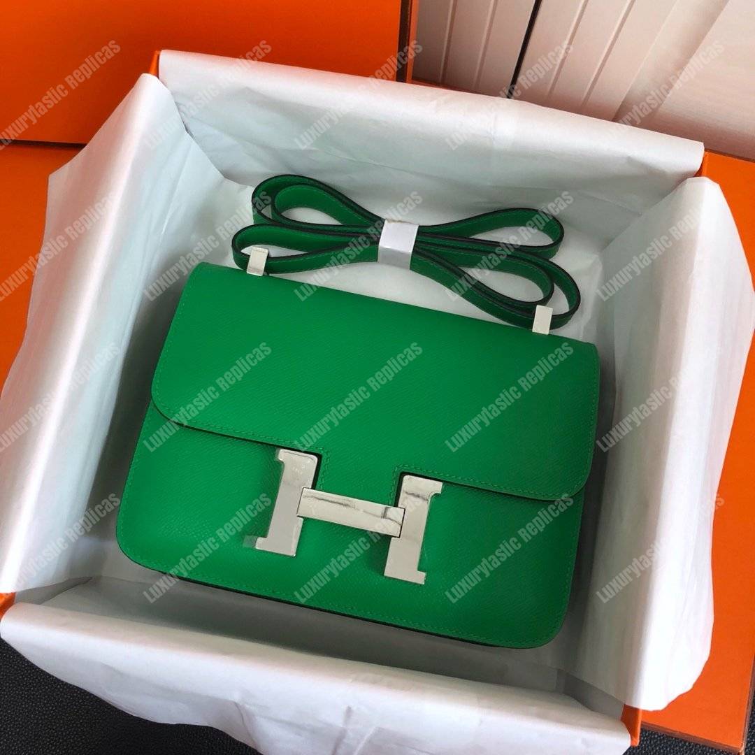 H**mes constance 24 bag epsom green palladium hardware