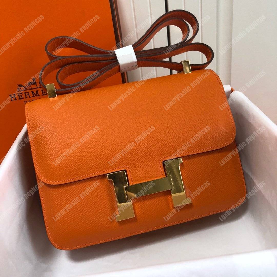 H**mes constance 24 bag epsom orange gold hardware