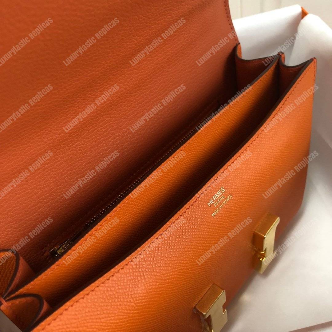 H**mes constance 24 bag epsom orange gold hardware