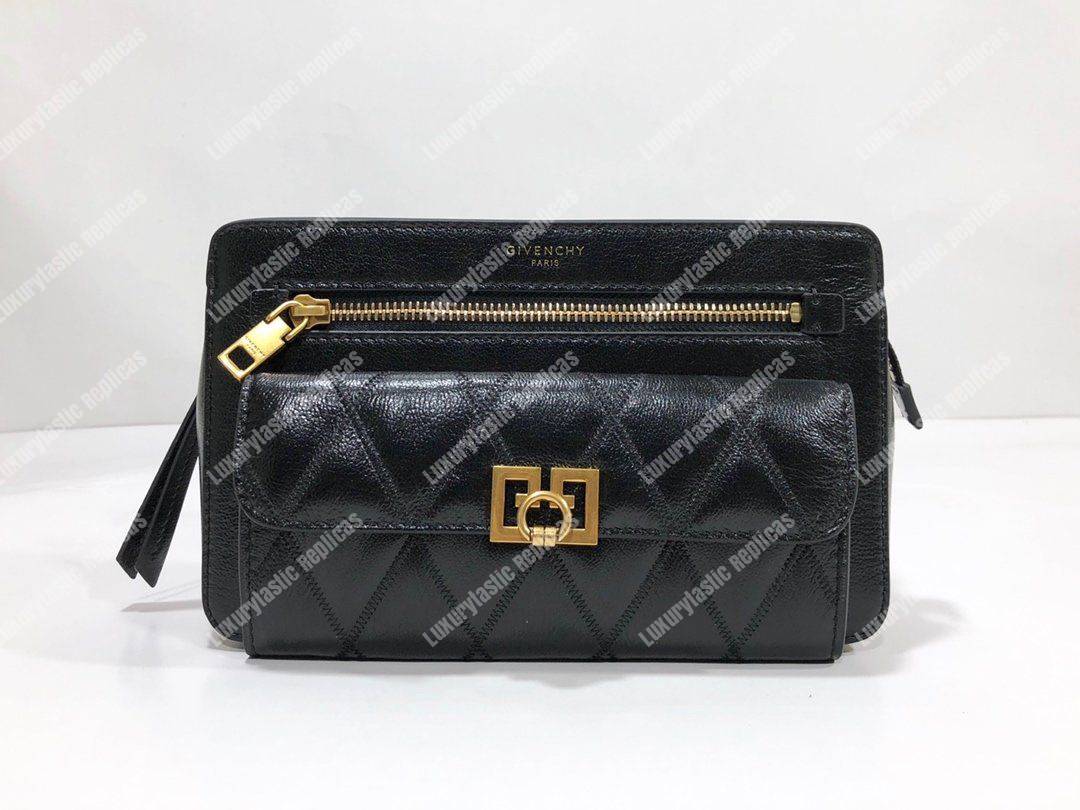 Givenchy Diamond Quilted Leather Crossbody Bag Black
