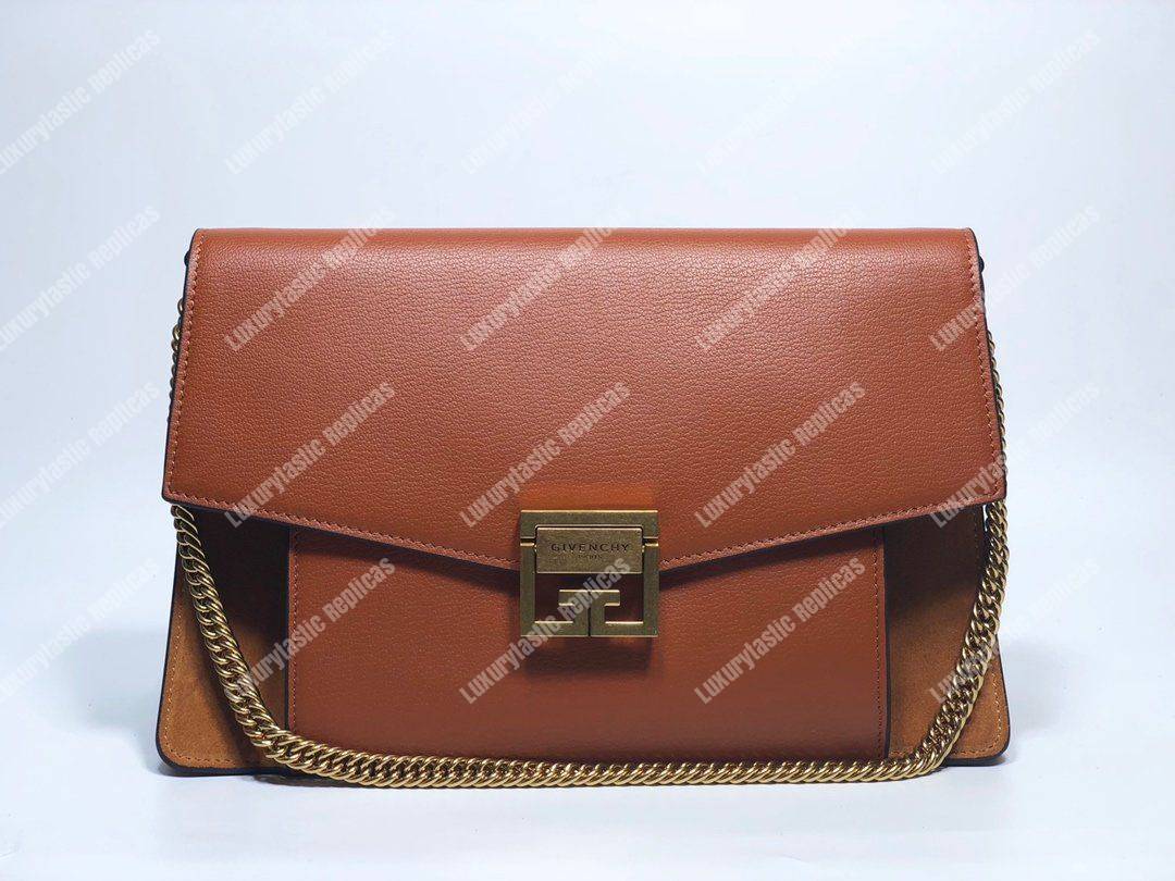 Givenchy Medium GV3 Bag In Leather And Suede Cognac