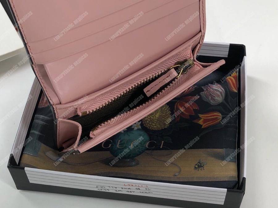 G*u*i signature card case with cat pink