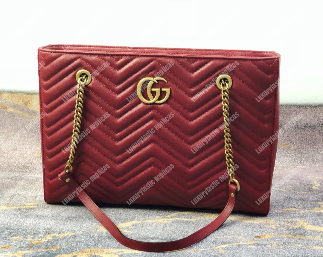 G*u*i gg marmont matelassé medium tote bag wine red pre-fall 2018