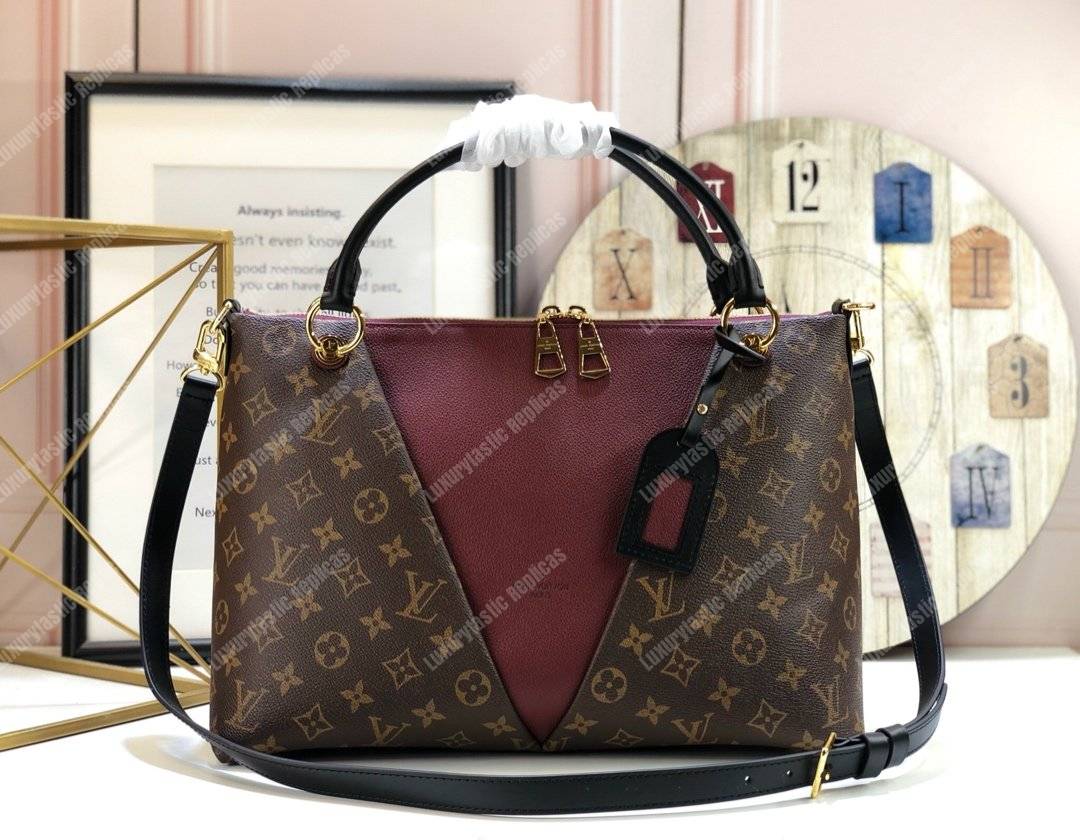 LV V Tote MM Monogram Bordeaux