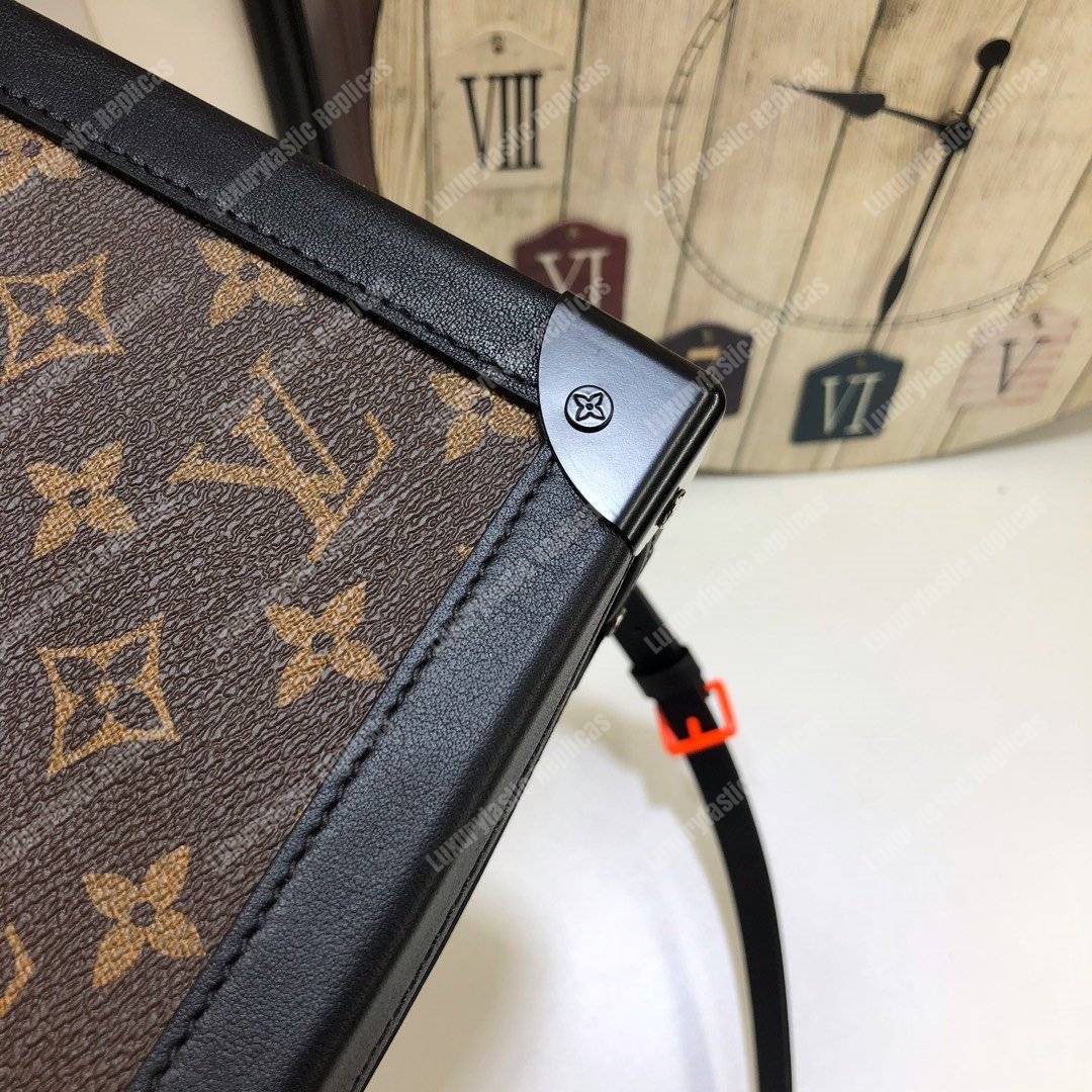 LV Soft Trunk Monogram Coated Canvas Black Trim