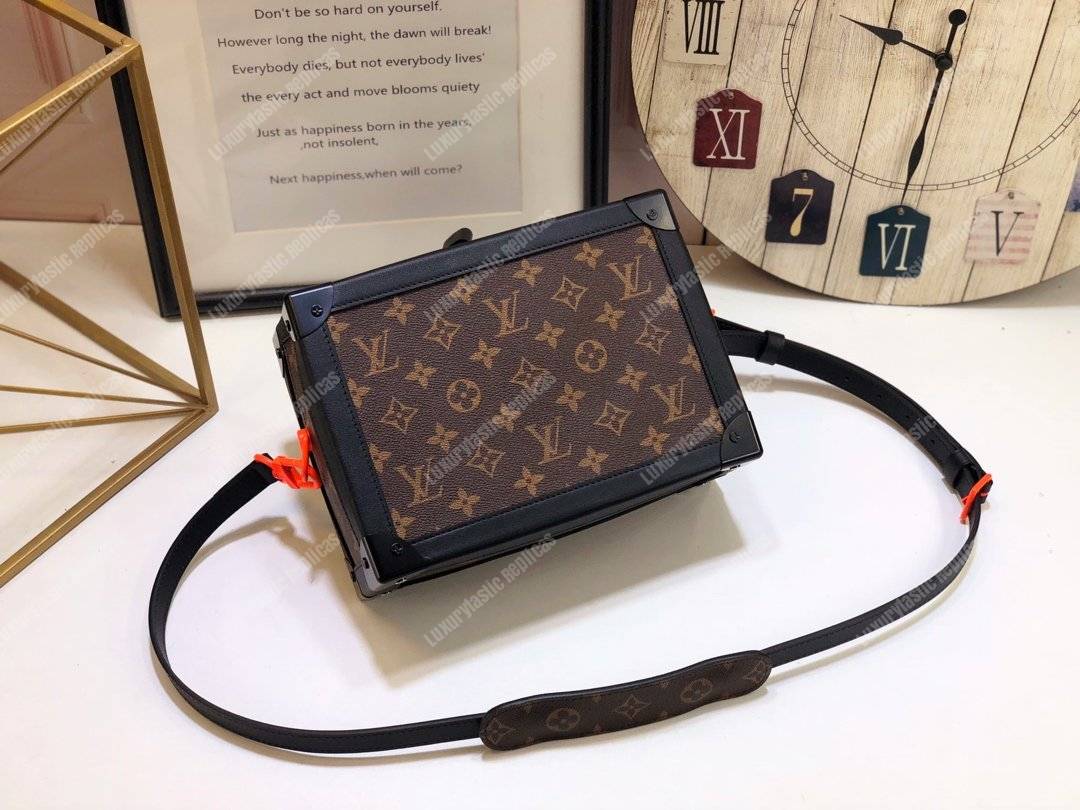LV Soft Trunk Monogram Coated Canvas Black Trim