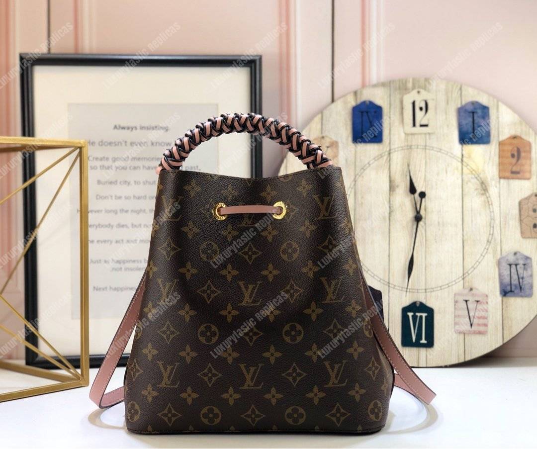 LV NéoNoé Monogram Bucket Bag Rose Ballerine