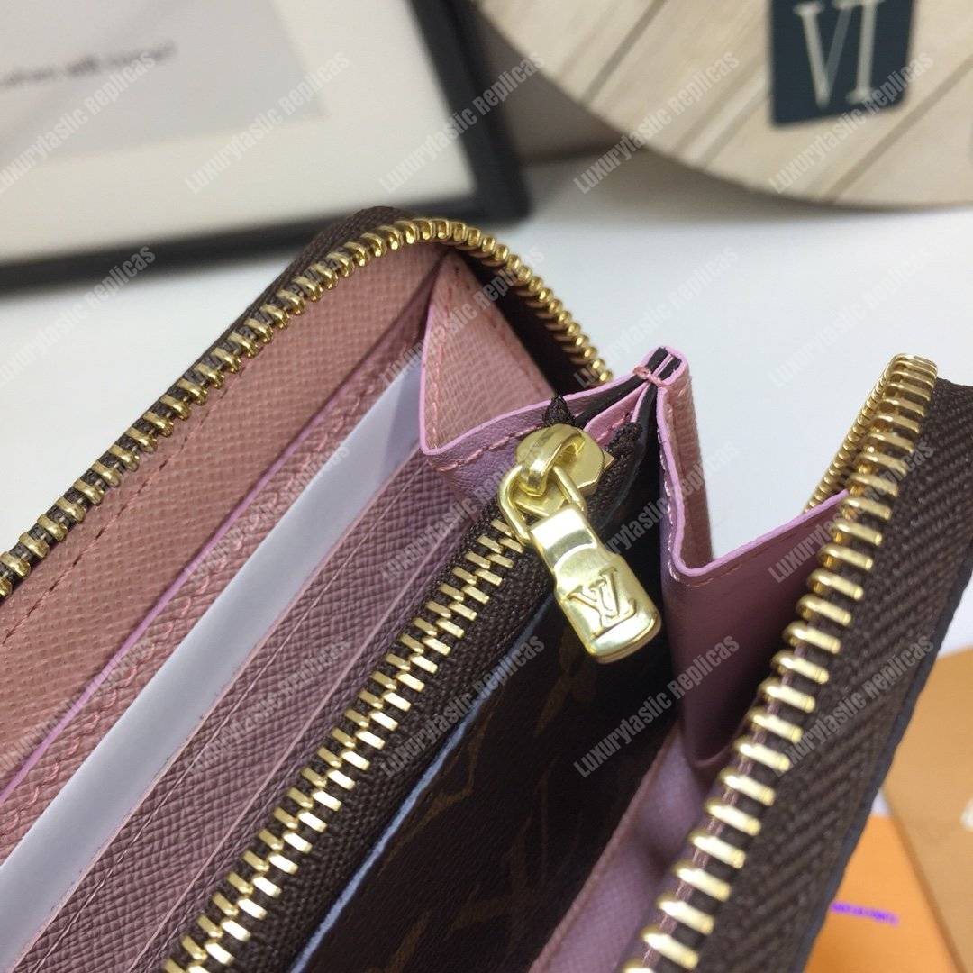 LV Clemence Wallet Monogram Rose Ballerine