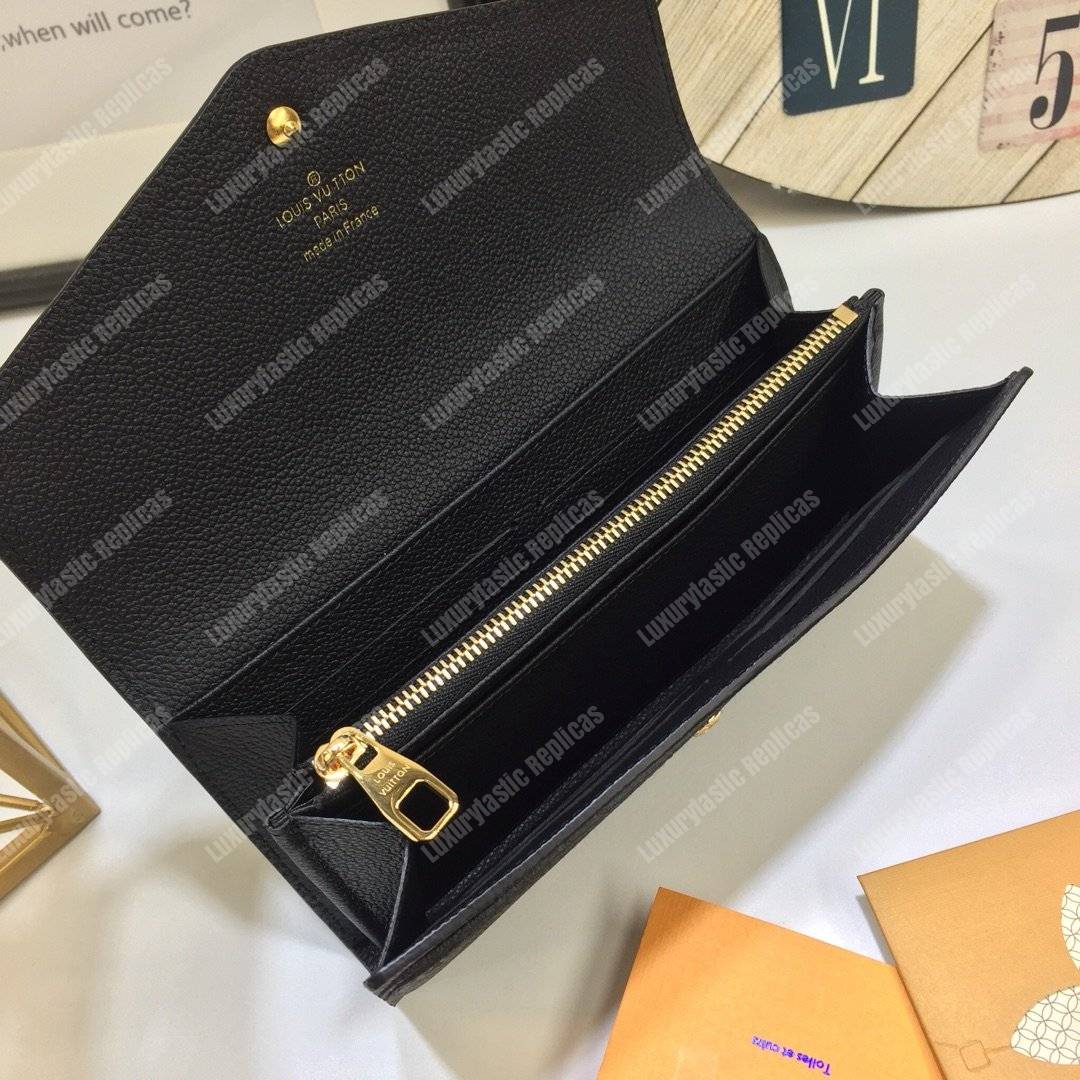 LV Sarah Wallet Monogram Empreinte Leather Black