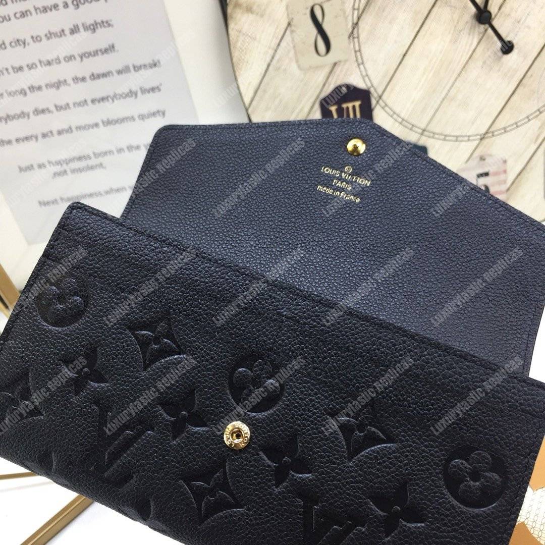 LV Sarah Wallet Monogram Empreinte Leather Black
