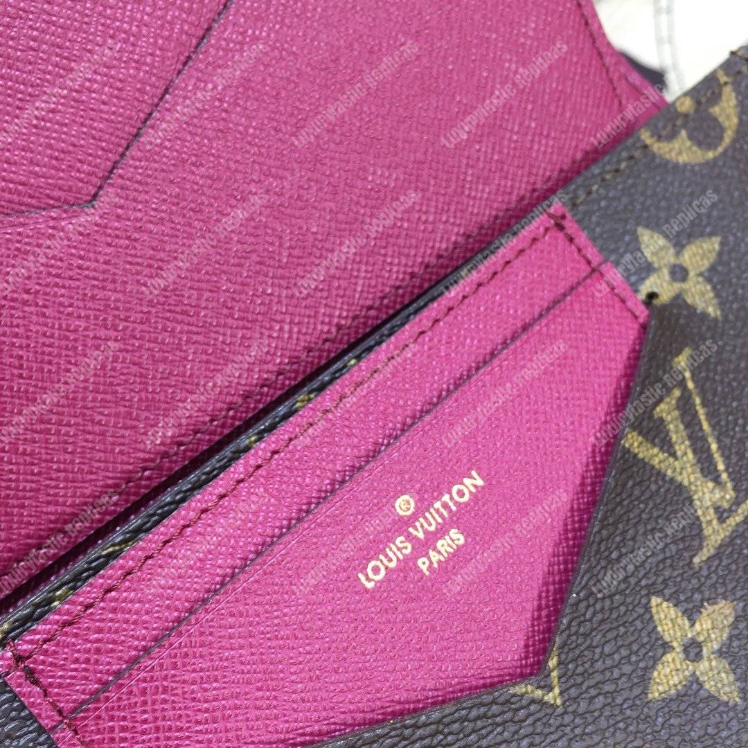 LV Jeanne Wallet Monogram Fuschia