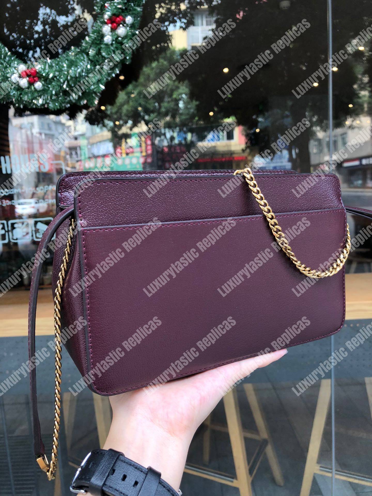 Givenchy Diamond Quilted Leather Crossbody Bag Maroon