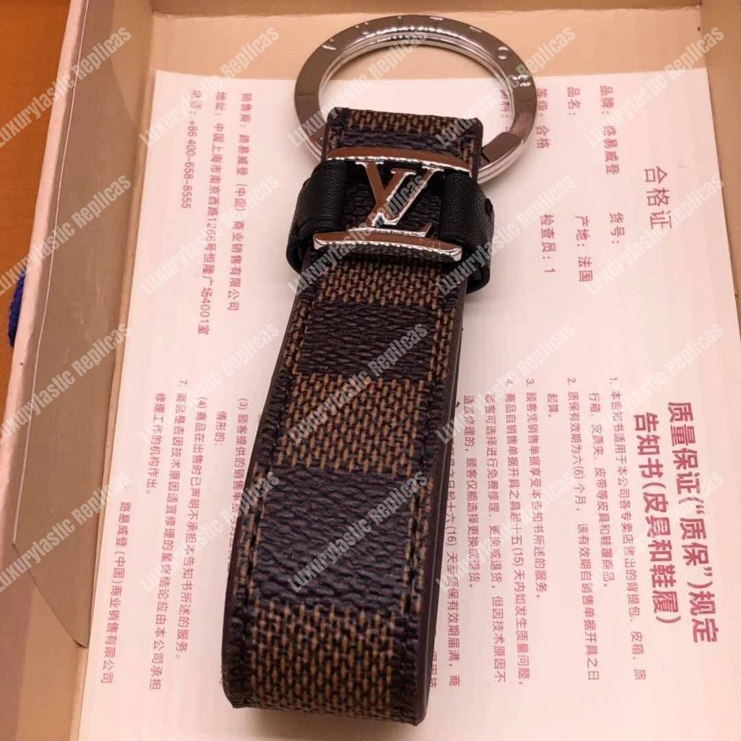 LV Dragonne Key Holder Initial Frames Damier Ebene
