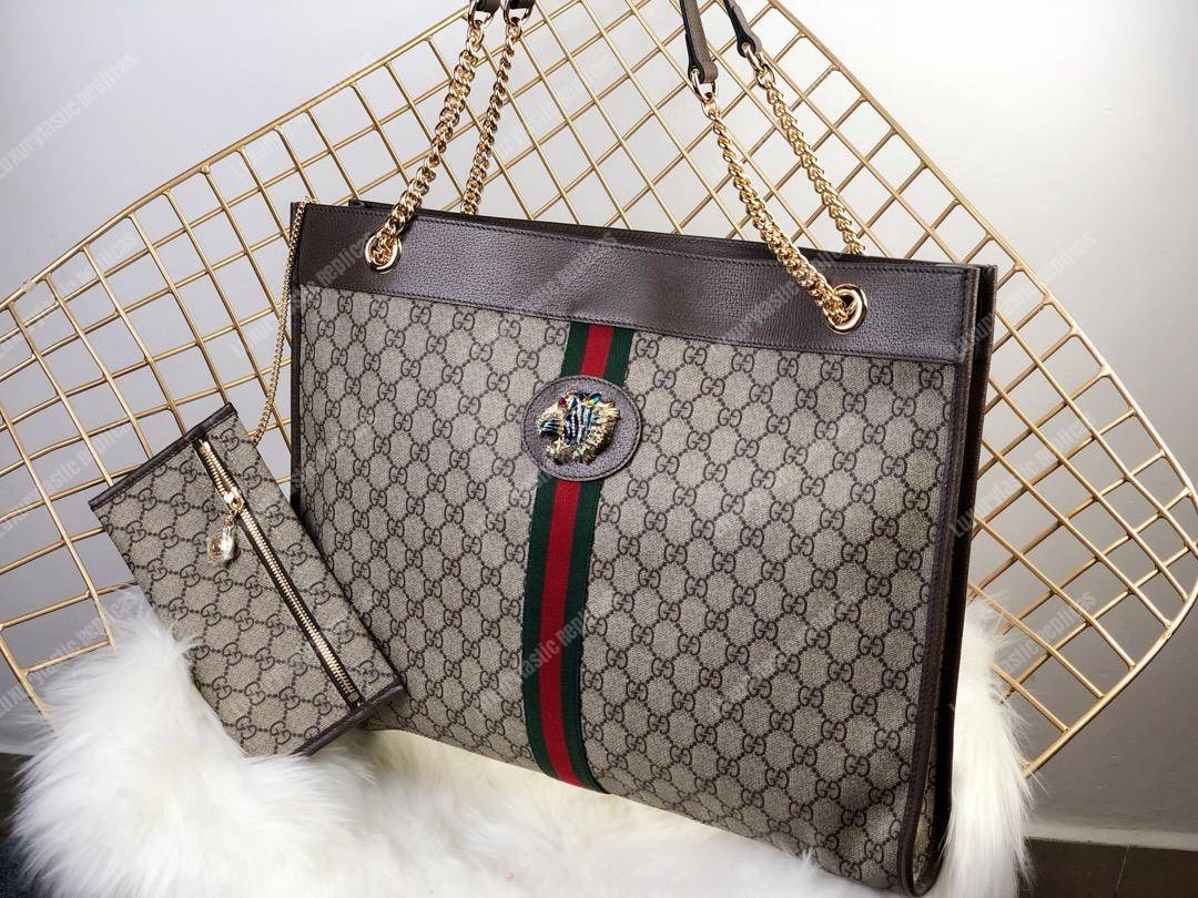 G*u*i exclusive rajah gg tote gg sup*e beige black