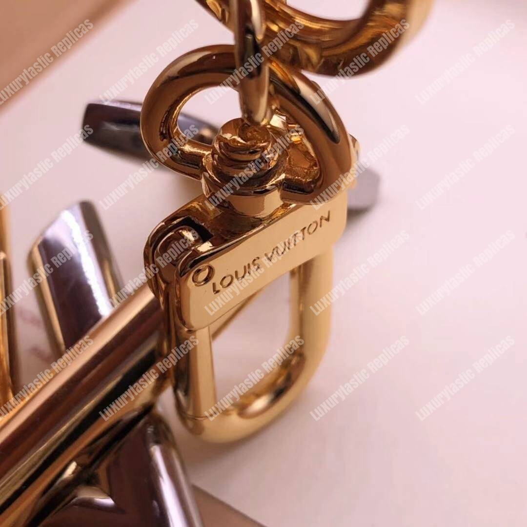 LV Twist Bag Charm Monogram Flower Silver Gold