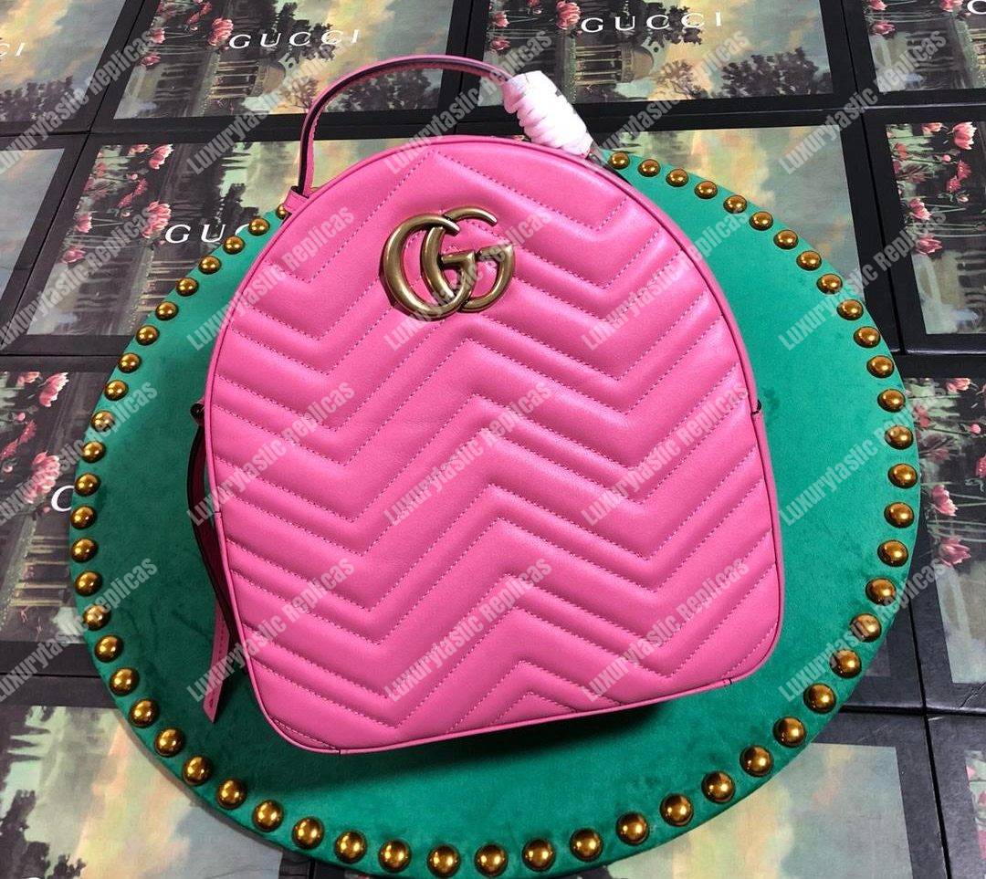 G*u*i gg marmont quilted leather backpack magenta