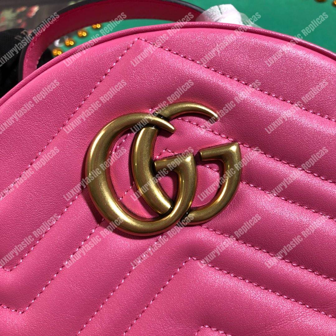 G*u*i gg marmont quilted leather backpack magenta