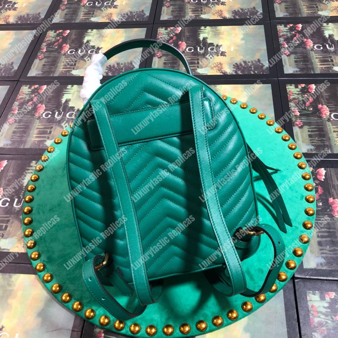 G*u*i gg marmont quilted leather backpack green