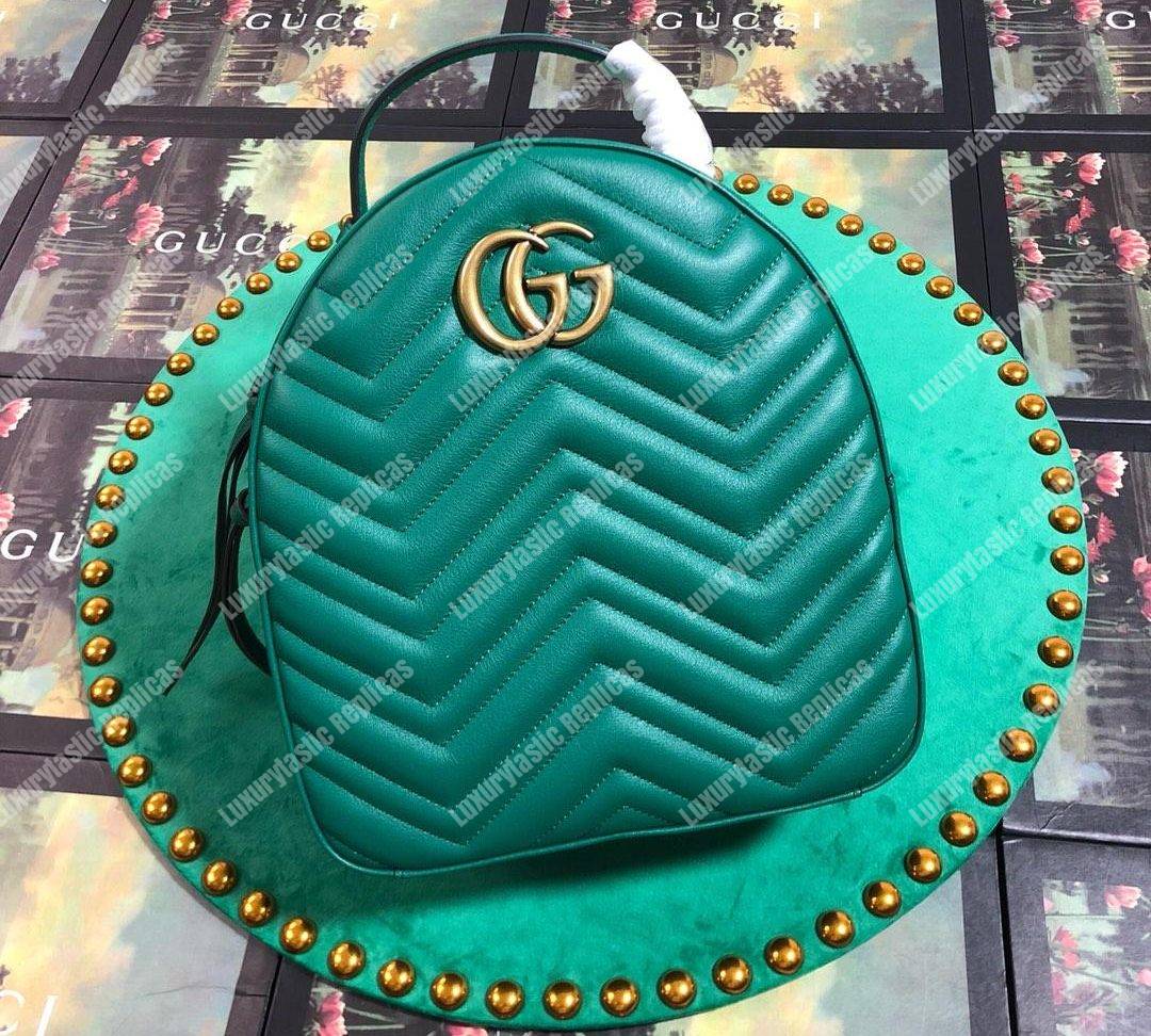 G*u*i gg marmont quilted leather backpack green