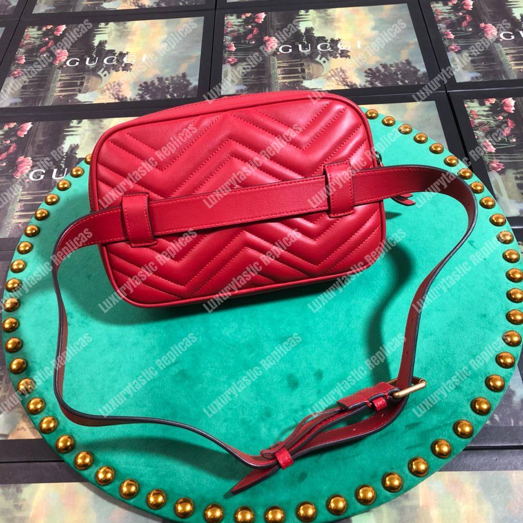 G*u*i gg marmont matelassé leather belt bag pre-fall 2018 red