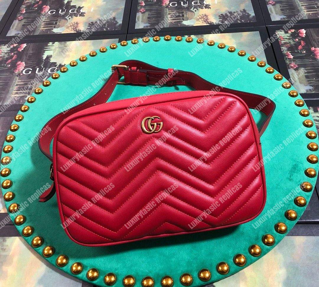 G*u*i gg marmont matelassé leather belt bag pre-fall 2018 red