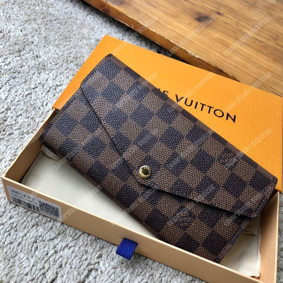 LV Sarah Wallet Damier Ebene Rose Ballerine