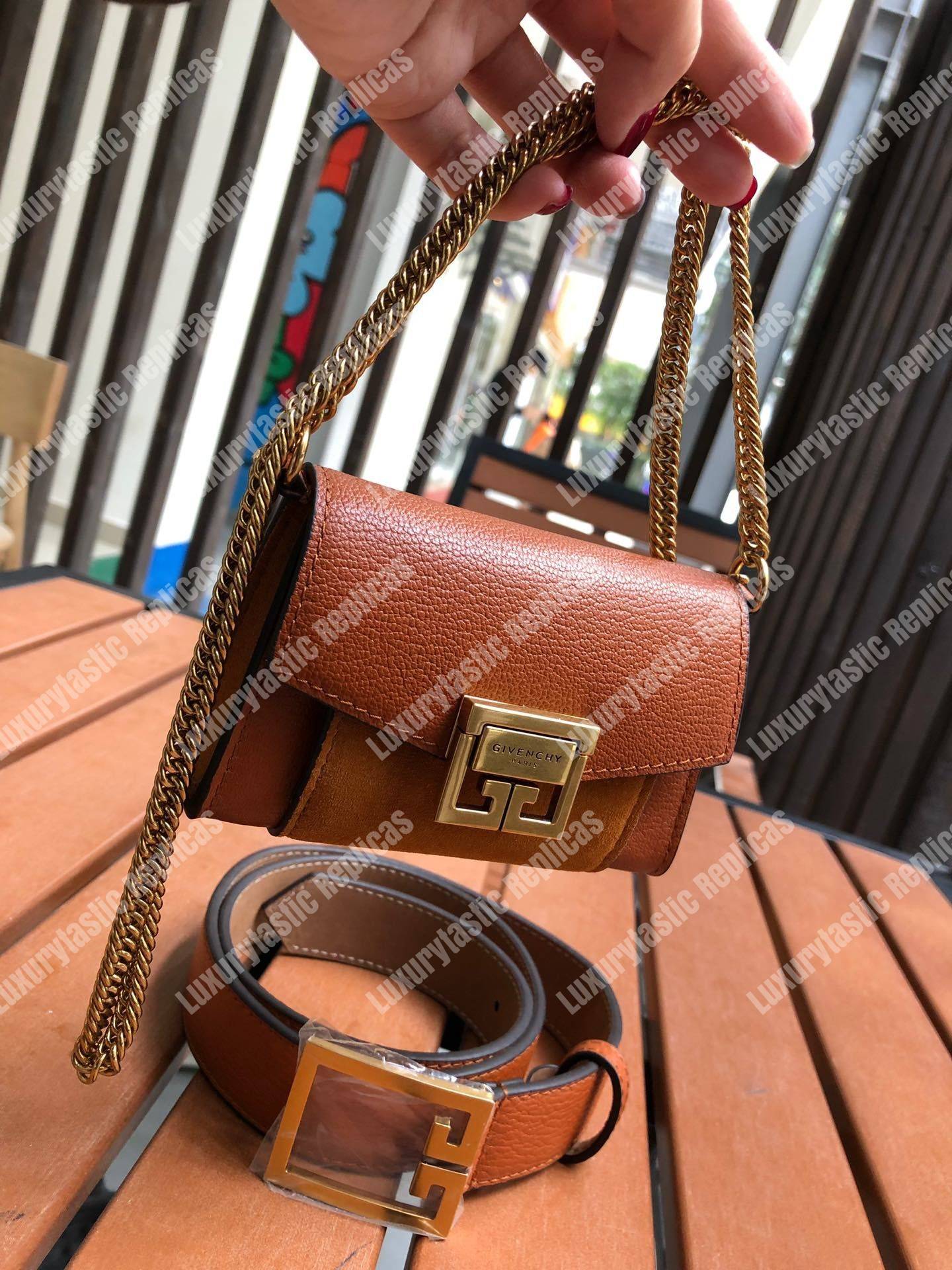 Givenchy GV3 Nano Leather Belt Bag Cognac