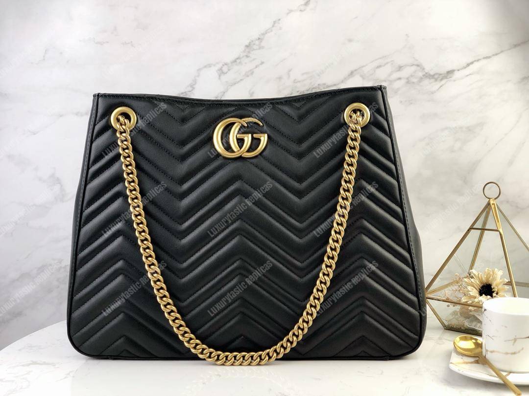 G*u*i gg marmont matelassé shoulder bag black